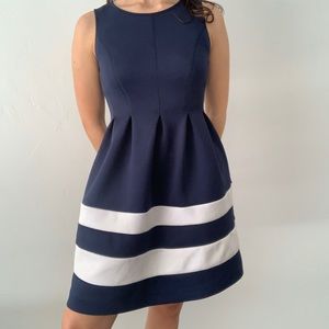 NAVY BLUE DRESS WITH WHITE STRIPES 💙⚡️